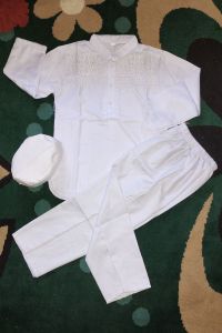Koko kurta polos putih//pakaian anak lengan panjang/setelan anak lengan panjang