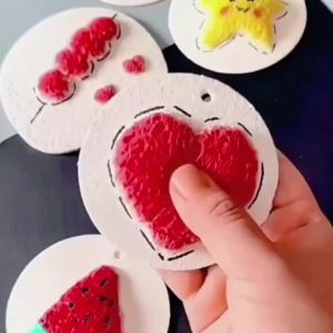 tonpei | 20/50/100pcs Foam Texture Pinching Fun New Handmade DIY Pinch Painting Children Watercolor 3D Art Drawing Sponge Wood Pulp Paper