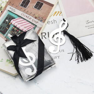 Simple High Note Bookmark Creative Metal Music Symbol Shape Student Learning Supplies Musical Stationery Gift Box Set