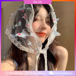 Vivid Butterfly Lace Turban Head Lattice Hair Bandana Triangle Headwear Hair Scarves
