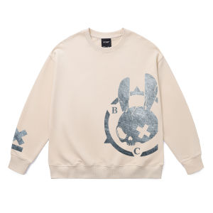 Retro Street Style Mens Sweatshirt Thin Silver Heat Transfer Base Layer Shirt Spring Season round Neck Cotton 100% Youth Fashion