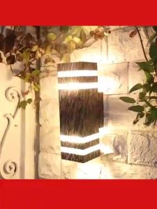 โคมไฟติดผนัง บ้าน แสงอุ่น ไฟนอก กันน้ำ แต่งสวน สีดำ ขาว โคมไฟ LED Indoor wall light โคมไฟทางเดิน