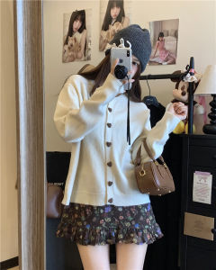 plus Size Knitted Open Cardigan Womens Loose Lazy Style Color Block Sweater Korean Version Autumn New Arrival for plus Size Ladies