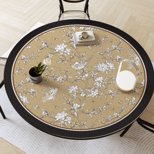 แผ่นรองโต๊ะหนังสไตล์วินเทจไม่ต้องซักกันน้ำกันมันผ้าปูโต๊ะคุณภาพสูงใช้ในบ้าน