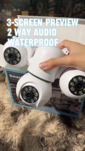 CCTV Camera V380 PRO Outdoor Triple Lens Full HD 15MP Waterproof IP66 Night Vision Motion Detection Auto Tracking Two Way Audio Pan&Tilt Remote Monitoring for Home