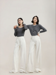 HIPPIE MISS | High Heels Specific Hipster Style White Denim Trousers Three Proof