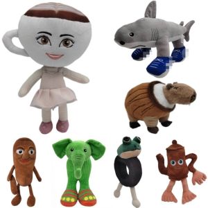 Tung Tung Tung Sahur Plush ตลก Tralalelo Tralala ฉลามสวมใส่รองเท้าสีฟ้ายัดไส้ตุ๊กตาหมอนของเล่นสําหรับของขวัญวันเกิดเด็ก