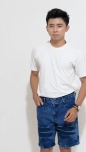 Celana Pendek Jeans Pria Vintage Wash Non Stretch