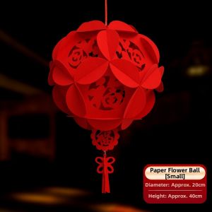 New 2026 Lucky Charm Hanging Decoration Indoor Lantern Pull String Fabric Decorations for New Year Festive Atmosphere