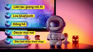 Loa bluetooth phi hành gia không dây  Loa bluetooth thông minh AI phi hành gia loa nghe nhạc có đồng hồ báo thức đèn ngủ độc đáo  loa trang trí phòng ngủ decor góc làm việc