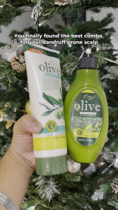 Merry Sun Hair Olive Shampoo Bottle 400 ml Anti Dandruff and 2 pcs 2in 1 Anti Dandruff Shampoo with Aloe Keratin Sachet