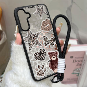Silicone Matte INS Star Phone Case For Samsung Galaxy S26 Ultra Funda S25 FE S24 S23 Ultra S26ultra Prtotective Lanyard Cover