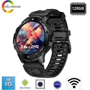 Đồng Hồ Thông Minh Android 128GB Với Mạng 4G Hỗ Trợ SIM Màn Hình AMOLED 1.43 Camera 200W GPS Wifi Google Play Mặt Đồng Hồ Động Dành Cho Nam