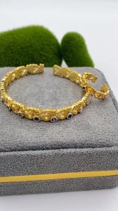 กำไลโอมแหวนโอม+แหวน ไม่ลอกไม่ดำใส่ได้นาน(ขนาดฟรีไซส์)