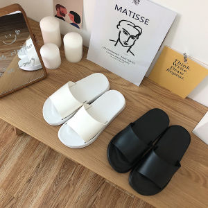 รองเท้าสลิปเปอร์สไตล์เกาหลีบางสําหรับคู่รัก ดีไซน์ง่าย สไตล์ Ins ที่เหมาะสําหรับใช้ในร่มและกลางแจ้ง รองเท้าฤดูร้อน
