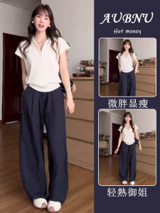 ชุดสองชิ้นสไตล์ลำลองฤดูร้อน ชุดทำงานสีพื้น คอโปโล กระโปรงสั้น ชุดทำงานสไตล์ลำลอง ชุดทำงานสไตล์ลำลอง