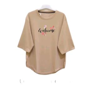 kaos oversize wanita/kaos wanita lengan 3/4 LD 120pj 70