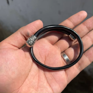 HD - Gelang Akar Bahar Hitam Variasi Alpaka Size Kantoran