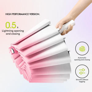 Fully Automatic Umbrella Gradient color Auto Open Close black glue Sun Umbrella Anti UV Windproof Rainy against strong wind 渐变色自动雨伞