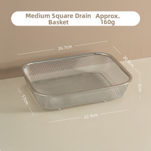 onlycook | Stainless Steel Kitchen Strainer Long Rectangular Shape