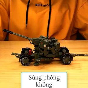Mô hình đồ chơi tổ hợp pháo phòng không tự động GDF-005 có chân đỡ chất liệu hợp kim chạy đà xoay 360 độ