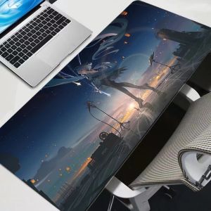 Large Gaming Genshin Impact Ganyu Mousepad XXL Keyboard Pad Gamer Mouse Pad on The Table Speed Desk Mat Anime Soft Mouse Mats