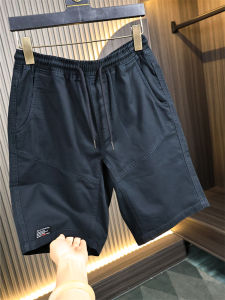 100% Cotton Elastic Waist Mens Shorts Fashionable Versatile Summer Casual Pants Loose Fit Urban Style Youth Daily Wear
