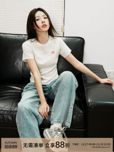 RPB Brand Basic Short Sleeve T-Shirt Embroidered Logo Slim Fit Base Layer Top Simple Versatile Summer Cotton round Neck Tee