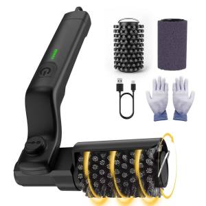 Cordless Electric Grill Brush 2 in 1 Rechargeable BBQ Grill Cleaner Spin Scrubber with 360° Rotating Cleaning 3-Speed Settings