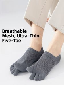 miiow | Mens Summer Thin Five-Fingered Sport Socks Anti-Odor Sweat-Absorbent Separate Toe Short Socks Anti-Fungus Spring Autumn