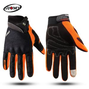 SUOMY Breathable Full Finger Racing Motorcyclist Gloves Quality Stable Riding Gloves Wearable Motorcycle Gloves Size S-XXL Black