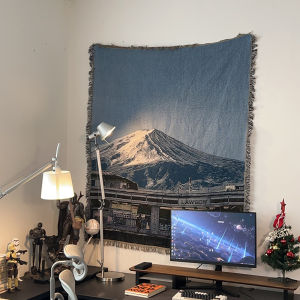 Túi Chăn Sofa Phong Cách Nhật Bản Nghệ Thuật Dải Vải Treo Tường Phong Cảnh Núi Fuji Chất Liệu Vải Tổng Hợp Trang Trí Nhà Cửa