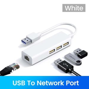 KEBIDU | 100Mbps USB C Network Card USB To RJ45 Ethernet Lan Adapter 3 USB 2.0 Type C Hub for MacBook Xiaomi Samsung Huawei PC Computer