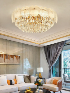LAIDENG | French Creamy Style Luxurious Feather Pearl Chandelier