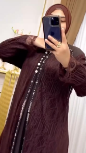 Violla Set Dress Cerutty Babydoll Mix Outer Brukat Gamis Lebaran 2026 Model Terbaru Baju Kondangan Wanita Mewah dan Elegan