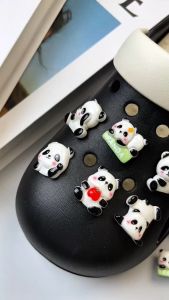 Set 10 Sticker Charm 3D chủ đề PANDA Mayto gắn Dép Cross Dép Sục Cá Sấu JB-285
