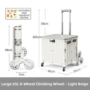 Custom Colors Collapsible Shopping Trolley Stair Climbing