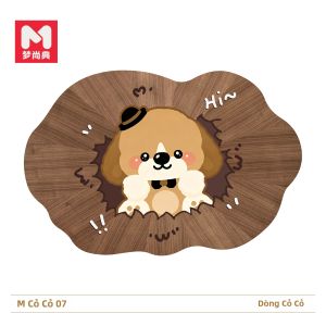 MENGSHANGDIAN | Thảm Tắm Gỗ Giả Mô Phỏng Hoạt Hình Cổ Điển Thấm Nước