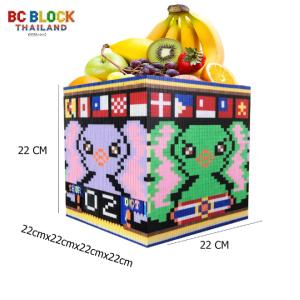 Home Decor กระเป๋าตัวต่อ ใช้งานได้จริง กระเป๋า Lego กระเป๋าจัดระเบียบ กล่องตัวต่อ กล่องเก็บของ กระเป๋า สะพาย Back Pack เครื่องสำอางค์ กล่อง แต่งหน้า ลายช้างไทย ช้างสีเขียวและม่วง  ธงนานาชาติ Thailand Art Toy กระเป๋า โต๊ะ ตู้ ชั้นวางของ ประกอบมือ