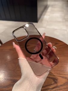 ✨ต้นฉบับ✨เคสไอโฟน16 เคสแข็งกันกระแทกสว่างพีซีแม่เหล็กติดโทรศัพท์สีทองทะเลทรายบางพิเศษเคสสำหรับไอโฟน16 15 14 13 12 Pro Max  Plus