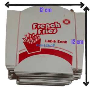 Dus kertas kentang goreng/french fries bahan ivory