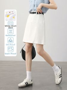 HIPPIE MISS | Hippie Style Summer Water-Resistant High-Waist Petite Straight Jean Skirt