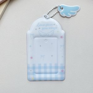 PVC Card Holder Angel Wings Card Case Cute 1 Inch Photocard ID Storage Protector Display Card Sleeve