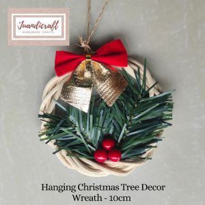 Handmade Hanging Rattan Wreath Christmas Tree Decor 10cm