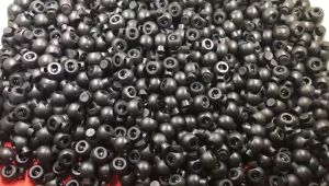 300Pcs Black Round Cord Lock Stopper/Single Hole Spring Cord Locks/Spring Load Plastic Round Toggle Stopper Cord Locks End/HOLE DIAMETER 5mm.