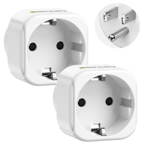 LENCENT Adapter Plug Europe to US/Canada/Japan Travel Adapter (White) Charger Converter Mobile Accessories