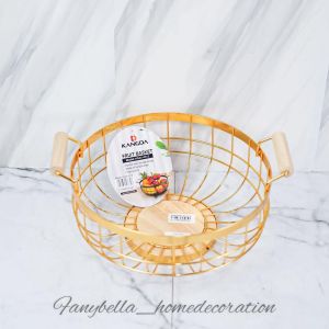 Tempat Nampan Baki Kaca Kristal Buah Makanan Mewah Logam Import Sultan Dekorasi Rumah