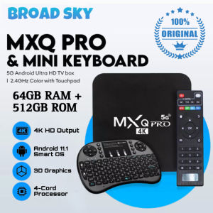 MX Q PRO 5G 64GB+512GB TV Box 4K Android 11.1 + i8 Mini Keyboard 2.4GHz WiFi Utra HD Quad Core Media Player Device Televisions & Videos TV Accessories TV Box