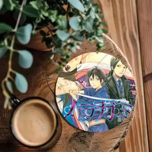 classic N-noragami Japanese Anime Wood Coasters Colorful Round Coaster Non-slip Heat Insulation Coffee Mats Home Accessories