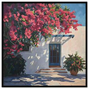 Tranh vẽ tường giàn hoa giấy. Tranh treo tường dán tường sơn dầu tranh trí canvas. CGI-1432